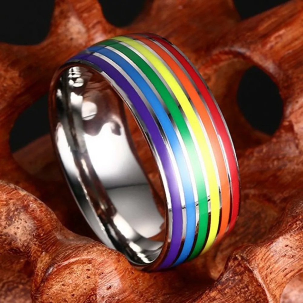 LGBTQ 🏳️🌈 Rainbow 🌈 Gay Pride Band Ring